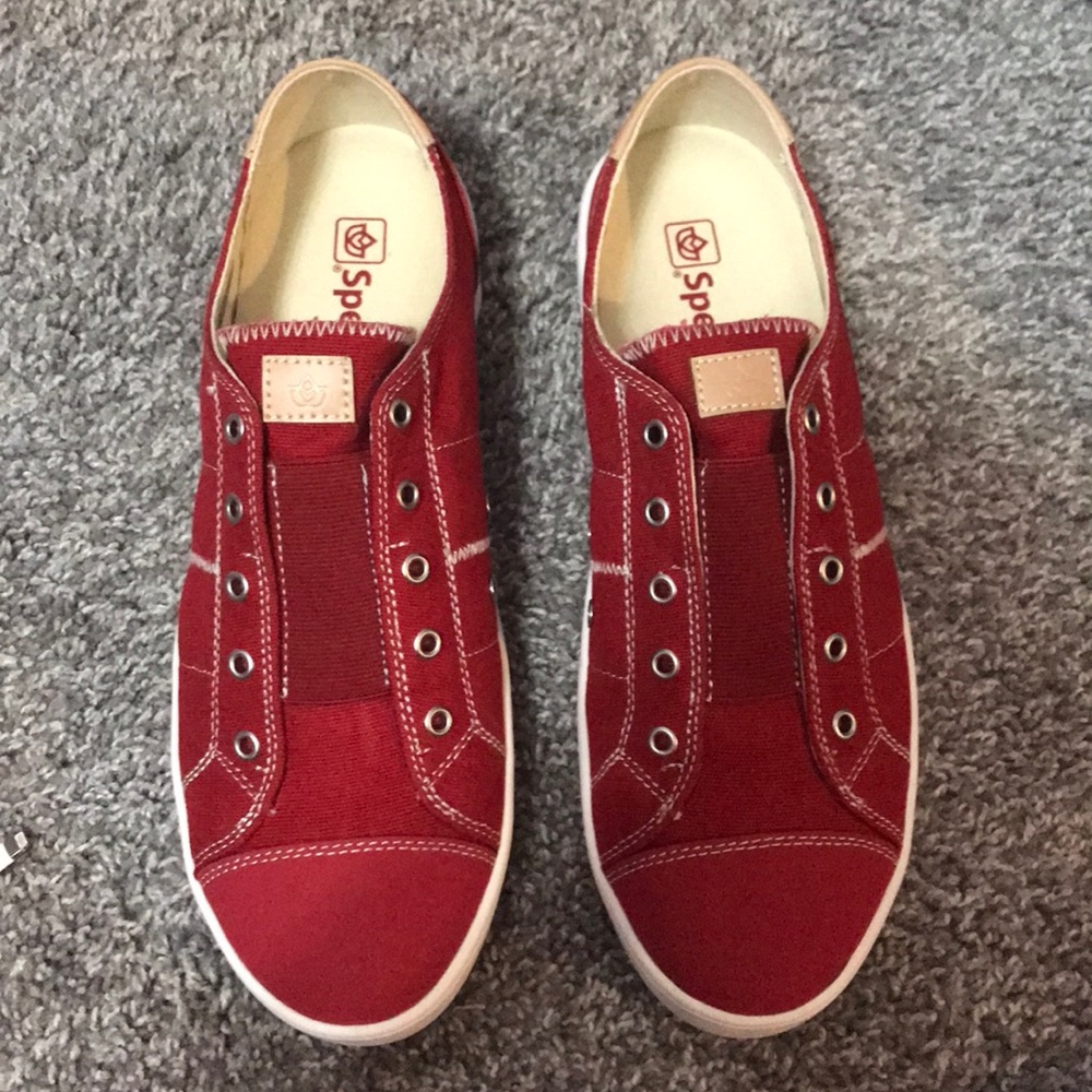 Red sneakers